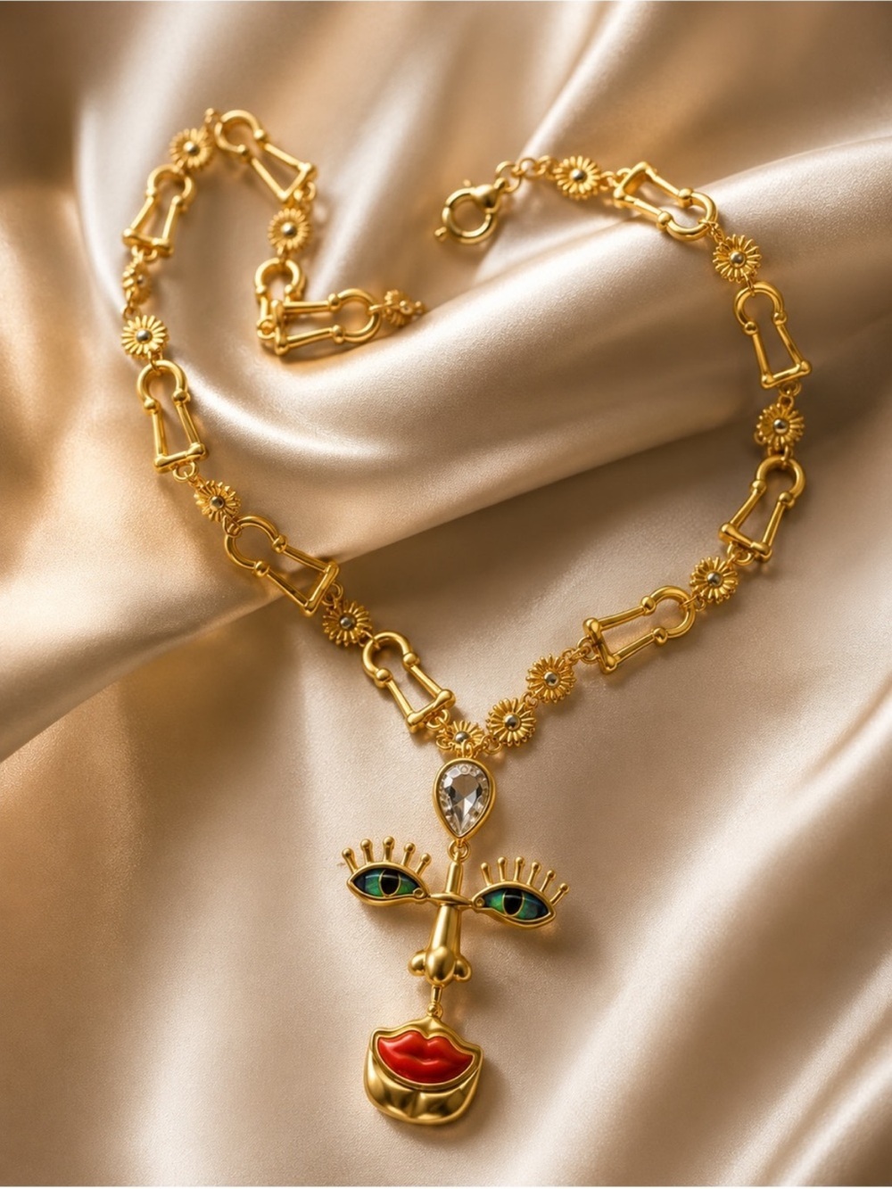 Eclat Visage Artisanal Face Pendant Necklace - Picture 4 of 5